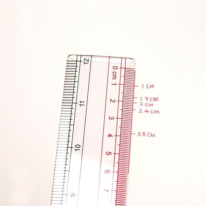 BAZIC Plastic Clear Ruler 12" (30cm), Inches Centimeter Metric Measuring Drafting Rulers, 288-Packs