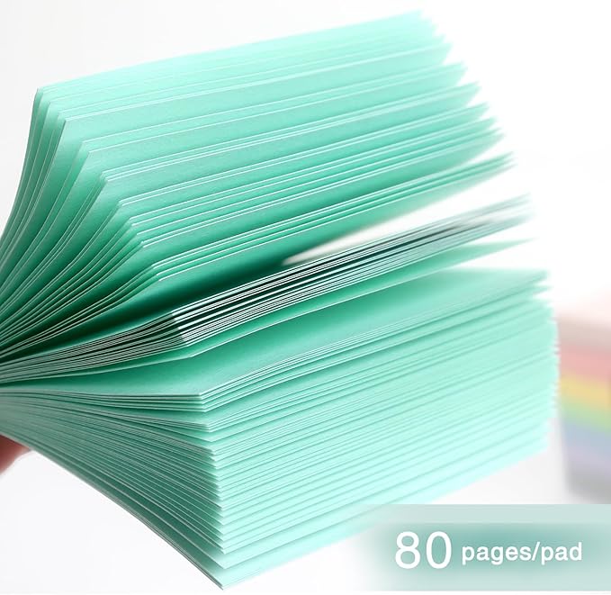 Sticky Notes 3x3 Inch, 8 Pads Light Colors Self-Adhesive, 8 Assorted Pastel Colors, 80 Sheets/Pad, Reusable Notepads for Office, School, and Home