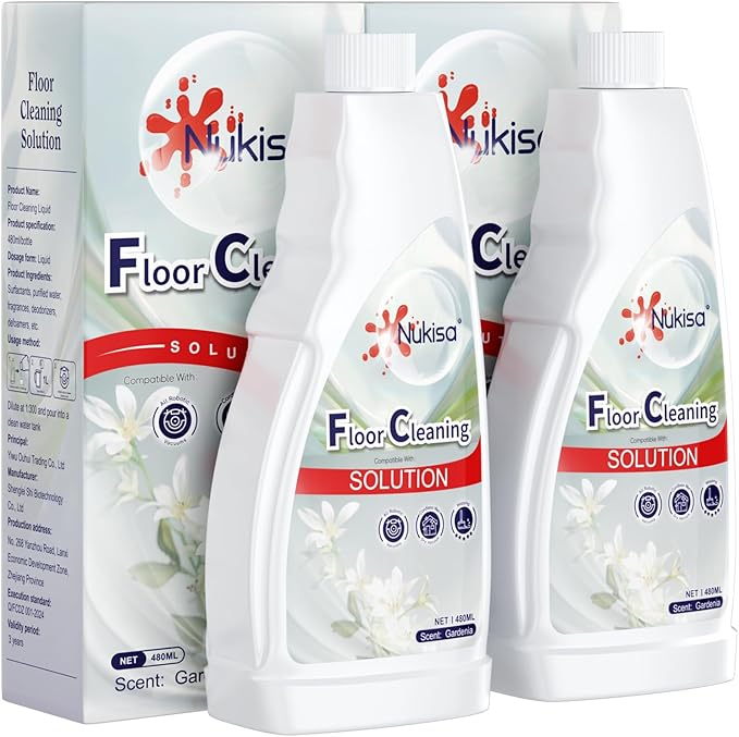 Gardenia Scent Floor Cleaning Solution Compatible With Roborock Robot Vacuum And Mop Cleaner， Deep Cleans For Multiple Hard Floors, Suitable With All Robot Vacuums With Mopping (2)