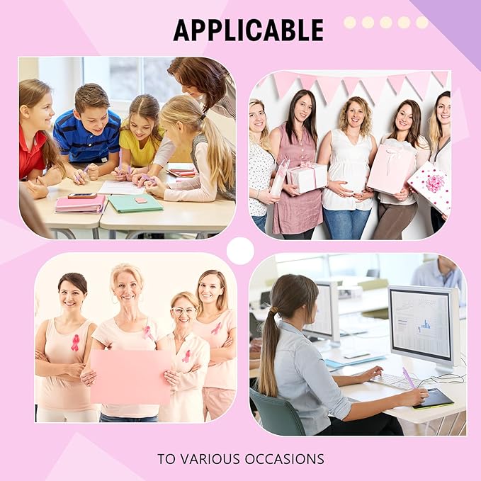 Teling 100 Pcs Ballpoint Pens Retractable Comfortable Cute Stylish Writing Pens in Medium Point 1.0 mm for Office Supplies(Light Purple)
