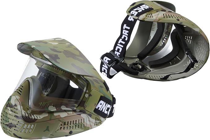 Lancer Tactical High Strength Polyethylene Full Face Airsoft Paintball Mask with Visor