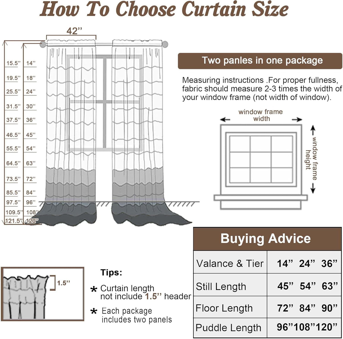Chyhomenyc Chocolate Brown Sheer Curtains 78 Inches Long 2 Panels Set for Living Room, Light Filtering Voile Lightweight Bedroom Curtains, Rod Pocket Solid Window Treatment Drapes, Each 42W x 78L