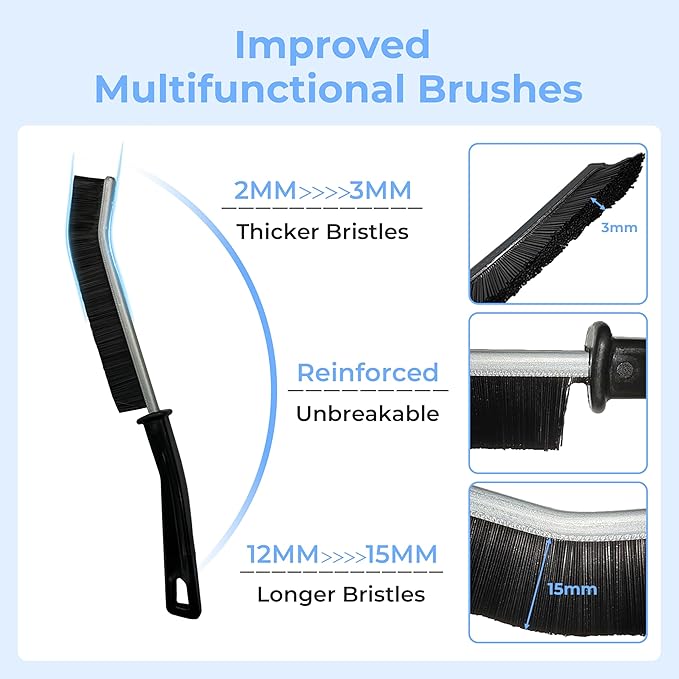 Crevice Cleaning Brush, Hard-Bristled Gap Scrub Brush, Toilet Gap Cleaning Brush Tool, for Scrub Small Spaces, Kitchen, Bathroom, Corner, Grout, Sink, Window Tracks, Hinges, 6pcs