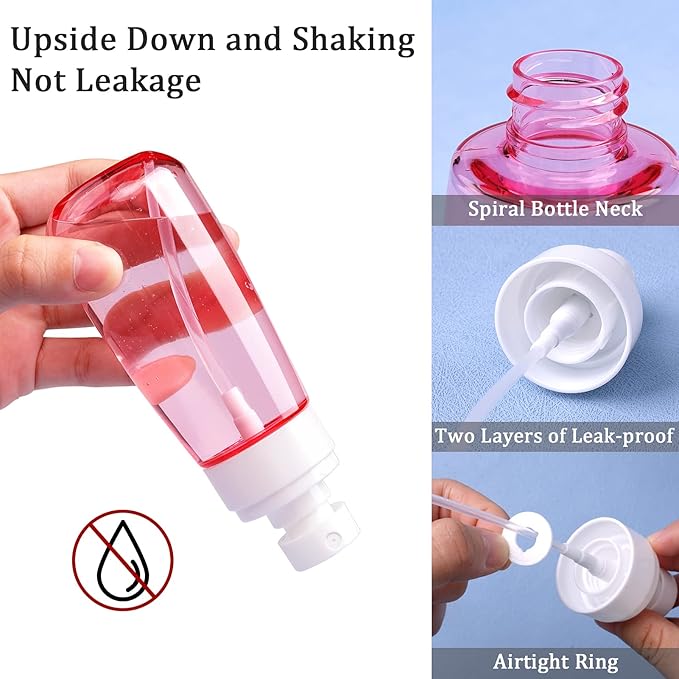 Cosywell Fine Mist Spray Bottle TSA Approved 3.4oz/ 100ml Empty Cosmetic Refillable Travel Containers Plastic Hair Spray Bottle Sprayer for Perfume Skincare Makeup Lotion (3color)