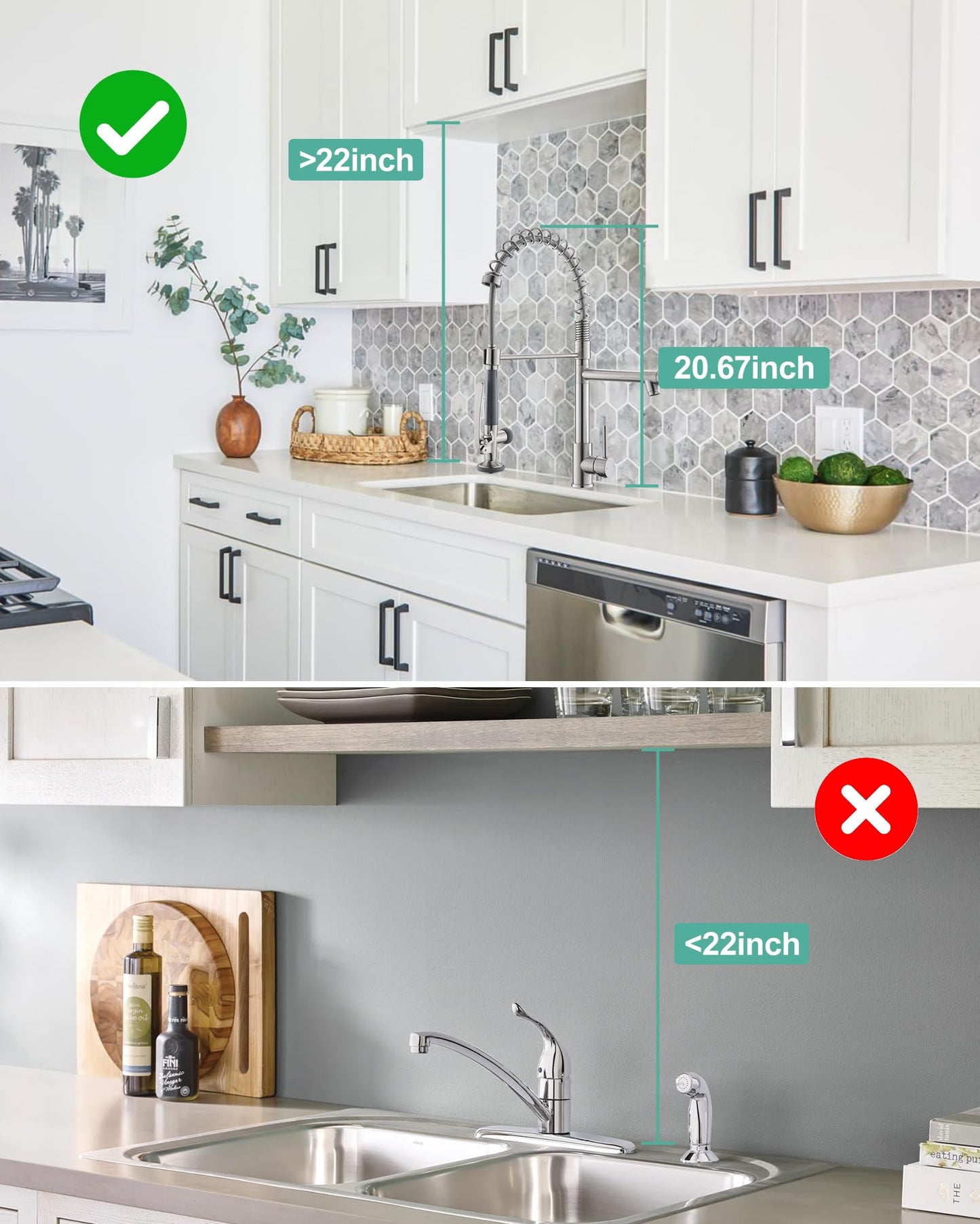 Fapully Commercial Pull Down Kitchen Sink Faucet with Sprayer Brushed Nickel