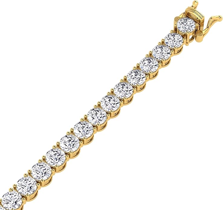 0.50-15 Carat Lab Grown Classic Diamond Tennis Bracelet 4 Prong Setting Luxury Collection (F-G Color, SI Clarity) Length- 7 Inch