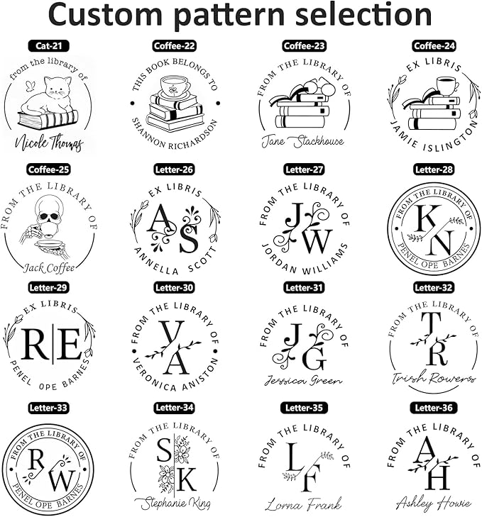 Custom Self-Inking Stamps | Personalized Book Stamp Gift for Book Lovers | 5 Ink Colors (Style02)