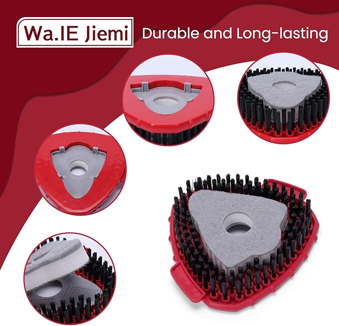 1 Pcs Spin Mop Replacements Scrub Brush and 1 Mop Base with 2 Pcs Scouring Pad Compatible with Cedar EasyWring 1 Tank System，Including 2Pcs Scouring Pad + 6Pcs Scrub Sponge Heavy Duty