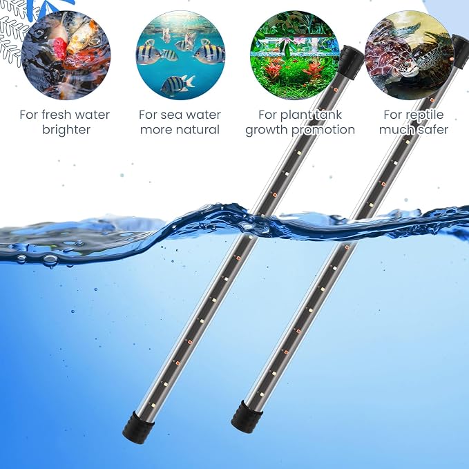 Sieral Aquarium Lids Polycarbonate Canopy with LED Light 2 Pcs Set 22.95 x 16.61 x 0.12 Inch for 75/90/110 Gallon with Center Brace Aquariums Cover Fish Tank Lid with a Hook Knife, Clear