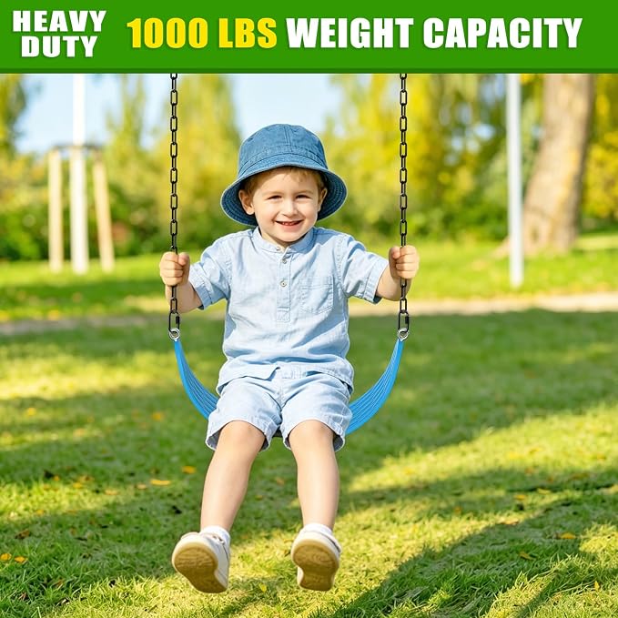 BeneLabel 2Pcs 100" (8.3ft) Swing Chain with Hooks 1000 LBs Capacity Black Coated Hanging Chains Porch Swing Chains for Hammock Chairs, Hanging Chair, Swingset, Heavy Bags