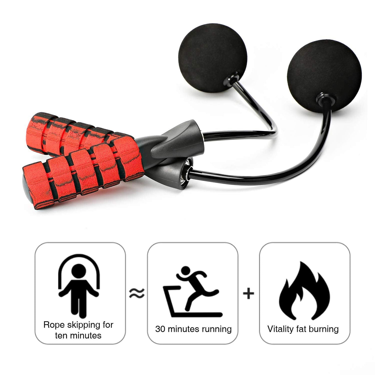 APLUGTEK Jump Rope, Training Ropeless Skipping Rope for Fitness, Adjustable Weighted Cordless Jump Rope for Men Women Kids