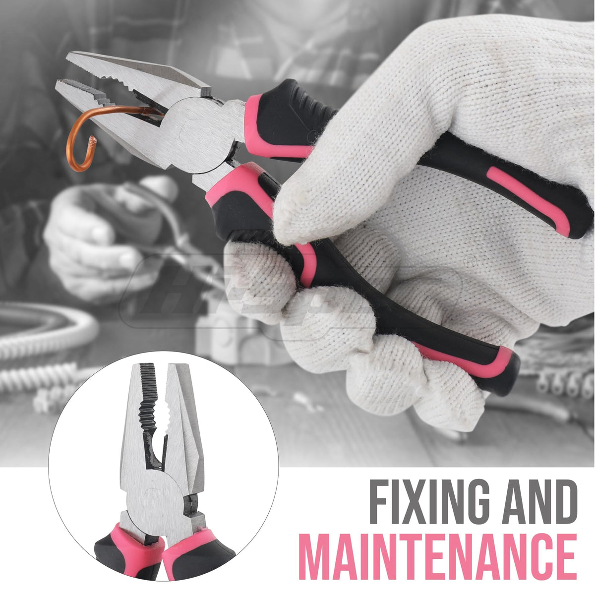 Hi-Spec Tool Set 25pc Pink Household DIY Tool Kit for Women. Small Mini Tool Box Set of Starter Basic Ladies Tools