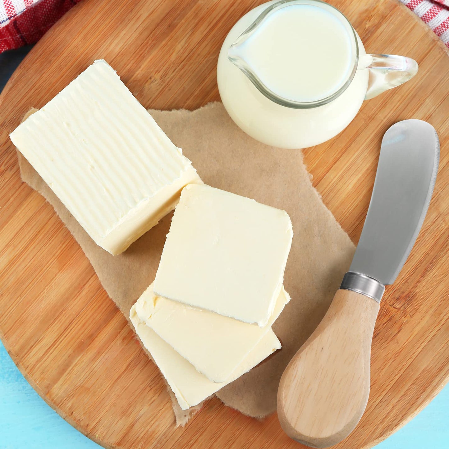 Lanties 24 Pcs Little Cheese Spreader Knives 4.7 Inch Stainless Steel Butter Spreader with Wooden Handle Mini Butter Knives Small Cheese Utensils for Charcuterie Board Cream Cake Condiment Sandwich