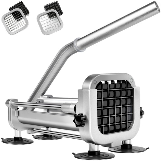 2Pcs French Fry Cutter, ZSCOOKLY Heavy Duty Potato Cutter Stainless Steel with 1/2-Inch and 3/8-Inch Blade Great for Potatoes Carrots Cucumbers.