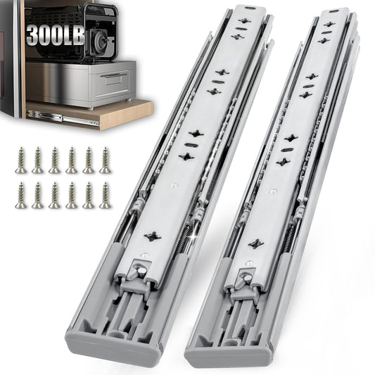 VITERLYNX 3/4" Thick 300Lbs Soft Close Heavy Duty Drawer Slides 1 Pair 16 18 20 22 30 32 36 40 Inch Full Extension Ball Bearing Self Slow Closing Rails Cabinet Tool Box RV Runners Tracks Glides-16