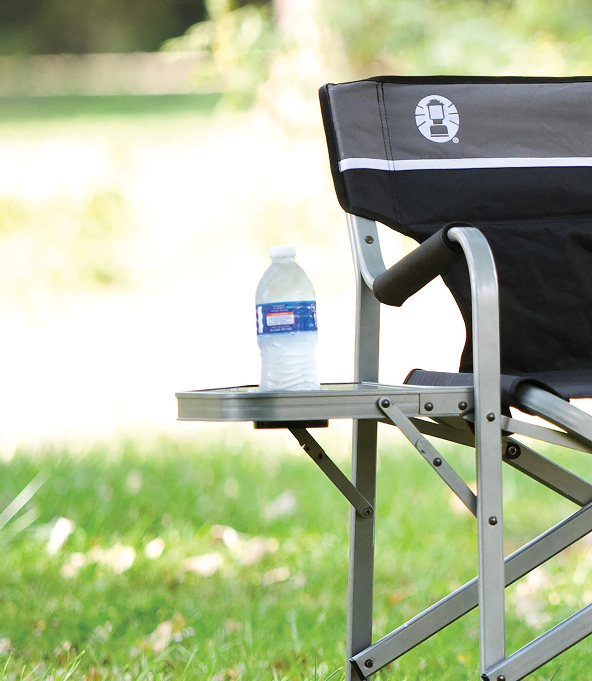 Coleman Portable Aluminum Camp Chair with Side Table & Cup Holder, Lightweight Folding Chair for Outdoor Seating
