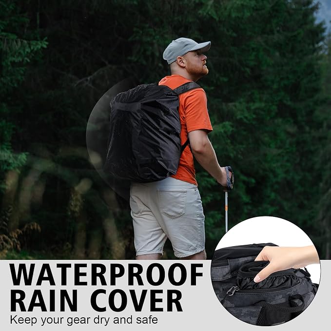 Goture Fishing Backpack with 4 Tackle Boxes,900D Water-Resistant Tackle Backpack with Rod Holders,SBS Zippers,45L Large Tackle Storage Gear Bag with Rain Cover,Bottle Holder for Travel Camping Hiking