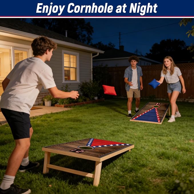 Cornhole Board Set with 8 Bean Bags 3x2 ft Portable Tabletop Cornhole Game Set for Home Office Corn Hole Games for Adults Kids Indoor Outdoor Games