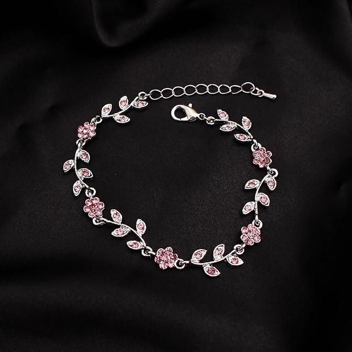 Austrian Crystal Rhinestone Choker Necklace Dangle Earring Link Bracelet Jewelry Set for Brides Bridesmaid Prom Costume Accessories for Women