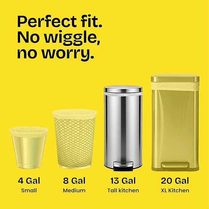 Glad ForceFlex Tall Kitchen Drawstring Trash Bags, 13 Gal, Fragrance Free, 140 Ct (Package May Vary)