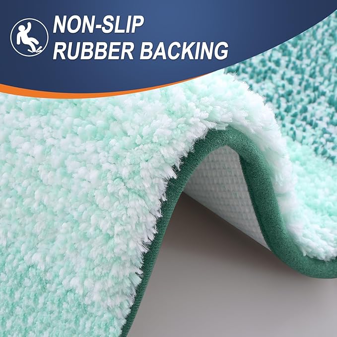 OLANLY Bathroom Runner Rugs 44x24, Extra Soft Absorbent Microfiber Bath Rugs, Rubber Backing, Quick Dry, Washable Bath Mats for Bathroom Floor, Tub and Shower, Home Decor Accessories, Blackish Green