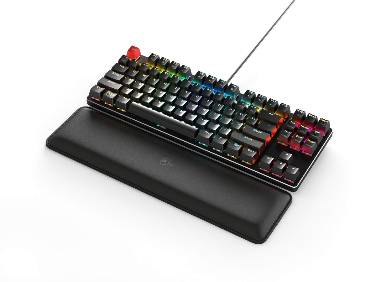 Glorious Gaming Wrist Pad/Rest - Slim TENKEYLESS - Stealth Black - Mechanical Keyboards,Stitched Edges,Ergonomic | 14x4 inches/(0.7in/17mm) Thick (GSW-87-STEALTH)