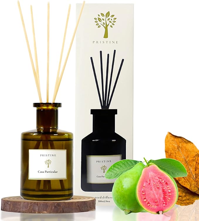 PRISTINE Casa Particular/Inspired by Wyndham Reed Diffuser for Home | Rich Blend of Tobacco Leaves, Sweetness of Guava Reed Diffuser Set, Oil & Reed Diffuser Sticks | Home & Office Decor