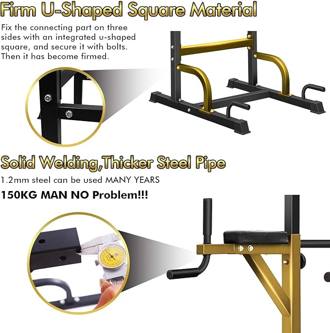 BangTong&Li Power Tower, Pull Up Bar Dip Station/Stand for Home Gym Strength Training Workout Equipment