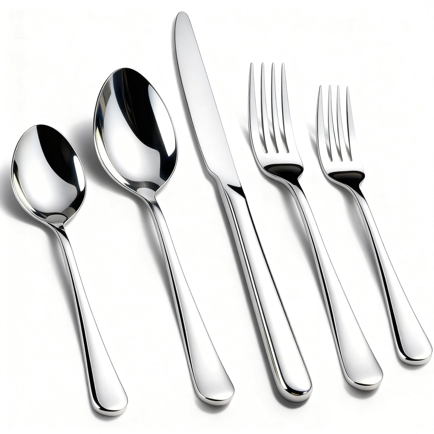 KIKCOIN 30 Pack Silverware Set for 6, Food-Grade Stainless Steel Flatware Set, Heavy Duty Mirror Polished Cutlery Utensils Set with Knives Spoons and Forks Set for Home Kitchen Restaurant Wedding