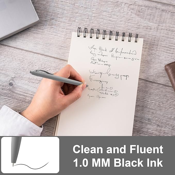 100 Pack Black Pens Bulk Retractable No Bleed Click Black Ink Smooth Writing Ballpoint Pens for School Office Supplies, 1.0mm
