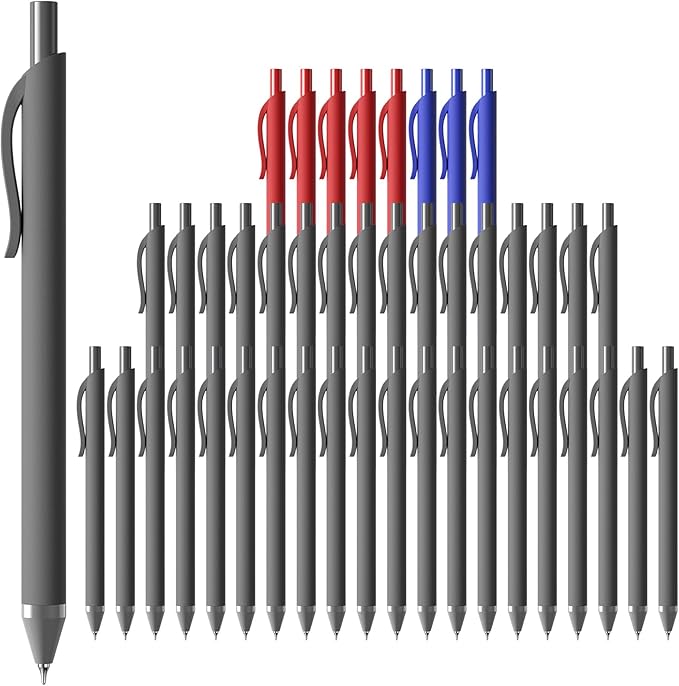 44 Pack Gel Pens Bulk, Black Gel Ink Pens, (0.7 mm) Fine Point Point Pen, Retractable Smooth Writing Pen for Journal Writing,Home Office School Supplies (Black, Red,Blue ink)