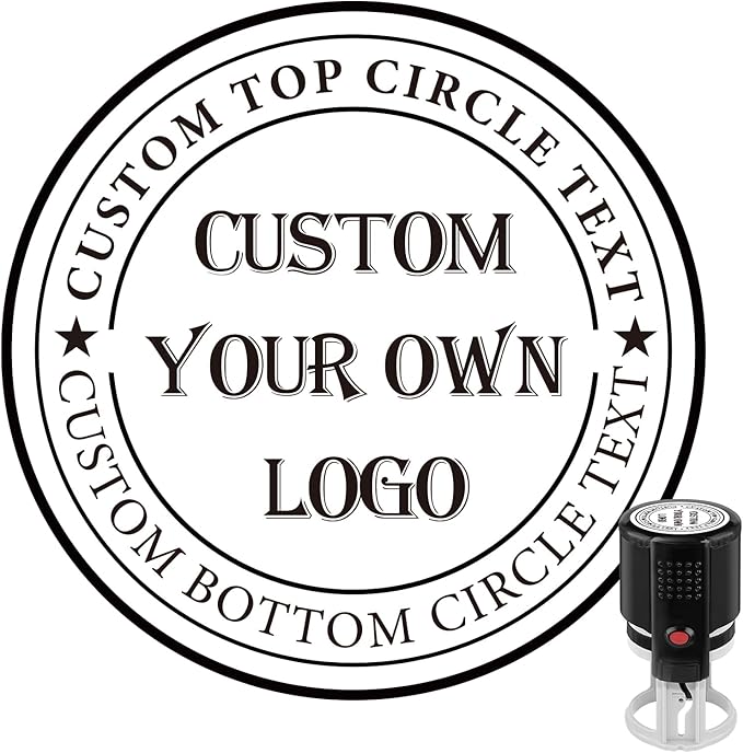 Custom Logo Stamp for Business - Self Inking Stamps with Personalized Logo | 5 Ink Colors (Logo)