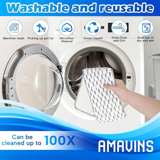 3 Pack Microfiber Cleaning Pads for Bona Mop for White Gray 18 inches, Reusable Microfiber Mop Pads for 18 Inch Mop, Hardwood Floor Replacement Cleaning Mop Pads, Machine Washes