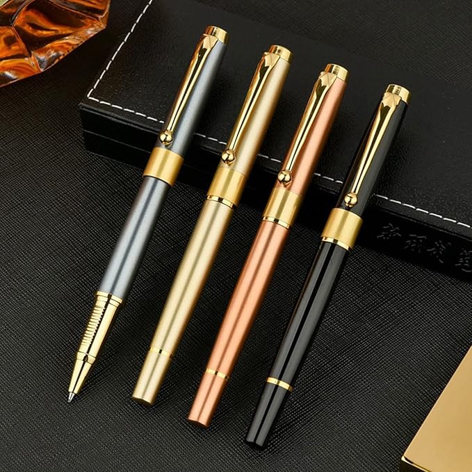 YIVONKA Ballpoint Pen Black Refill,Luxury Ballpoint Line width 0.5mm,Best Ball Pen Gift Set for Men & Women Professional Executive,Office,Nice BallPens Classy Gift Box (Gold)