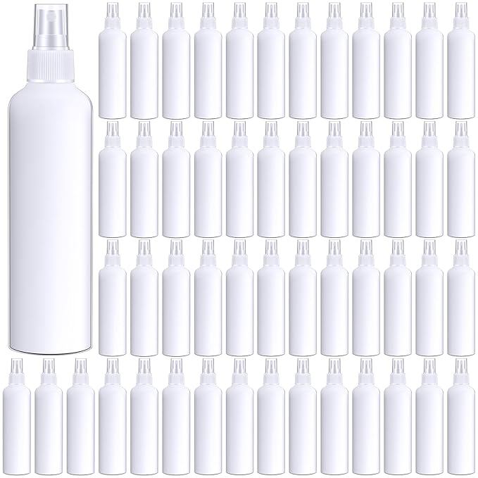 Eccliy 32 Pcs 8 oz Spray Bottles Fine Mist Cleaning Bottles Clear Empty Plastic Travel Sprayer Refillable Sprayer with Cap for Cleaning Solutions Oils Travel Perfumes(White,Colored)