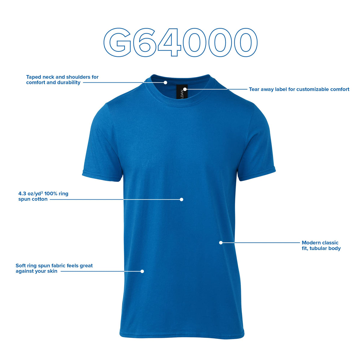 Gildan Adult Softstyle Cotton T-Shirt, Style G64000, Multipack, Navy (2-Pack), Large