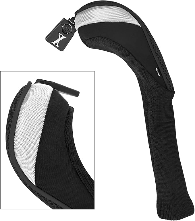 Andux 5pcs/Set Mesh Golf 460cc Driver Fairway Wood Club Head Covers Long Neck with No. Tags