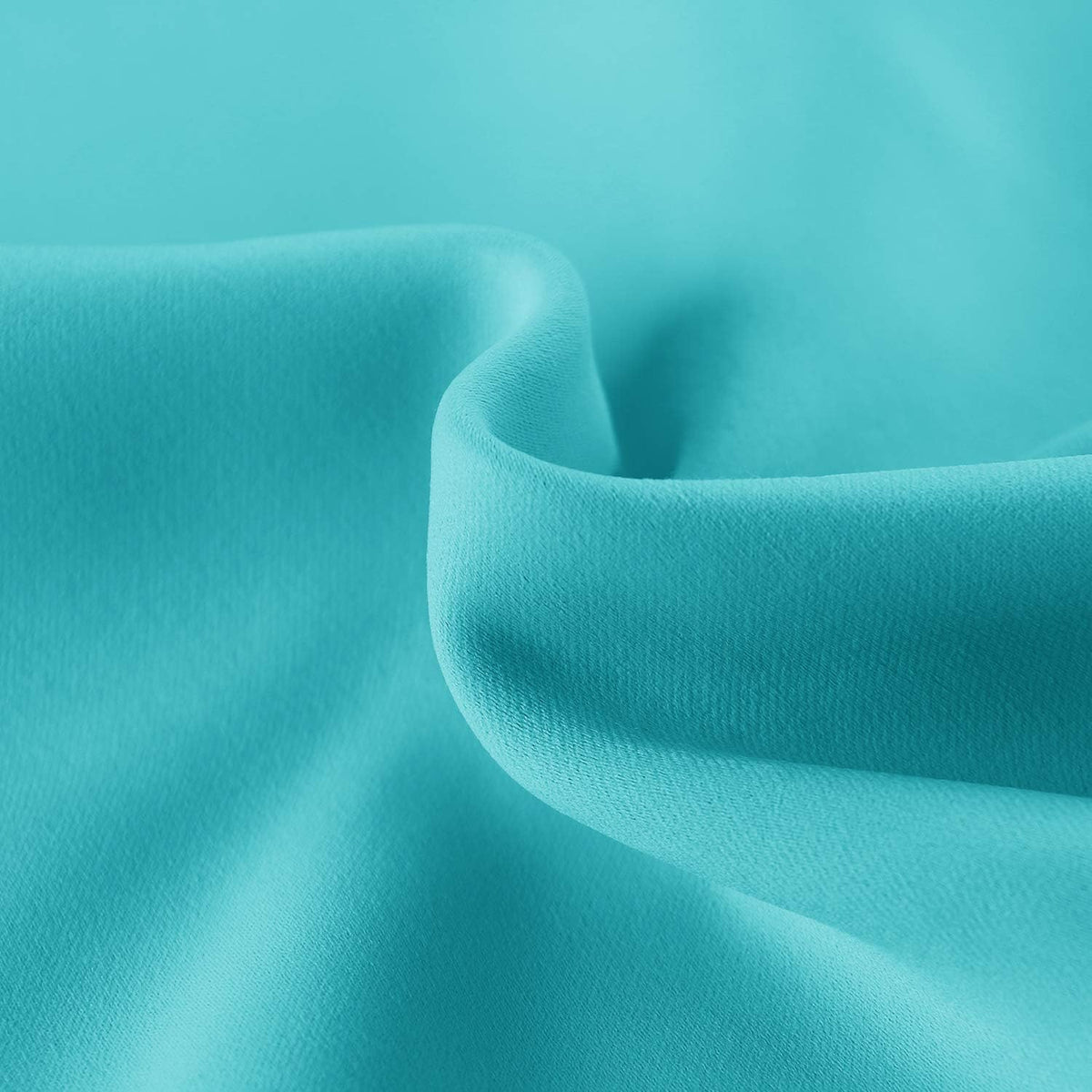 DWCN French Door Curtains – Rod Pocket Thermal Blackout Curtain for Window/Doorways/Kitchen/Classroom/Patio Doors for Privacy, 25W by 72L Inches, 1 Panel with Tieback, Turquoise