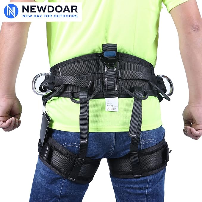 NewDoar Climbing Harness, Mountaineering Rock Climbing Harness, Half Body Harness for Rappelling Fire Rescuing Tree Climbing