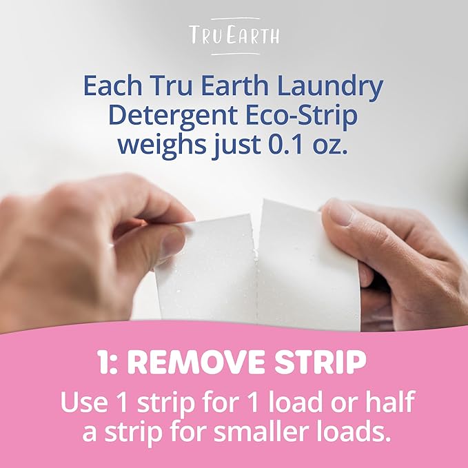 Tru Earth Hypoallergenic Baby Laundry Detergent Sheets/Strips for Sensitive Skin, 384 Count, Up to 768 Loads: Fragrance Free Baby Detergent Laundry Newborn, Children