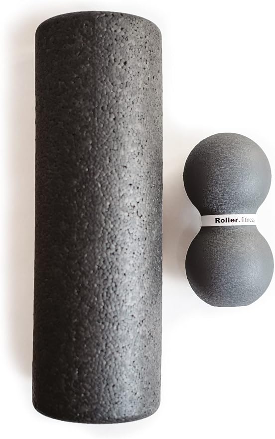 Fitness Infinity Roller, Peanut Foam Massage Ball, Large 8-Inch Double Exercise Roller (Gray - Standard)