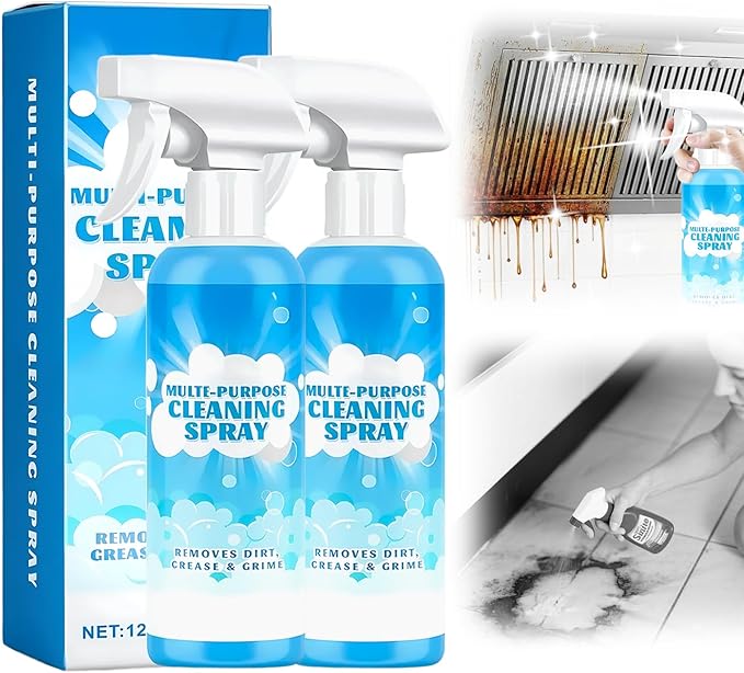 Multifunctional Powerful Spray Kitchen Foam Cleaner, 2025 New Multi-Purpose Cleaning Spray, Easy-To-Use Grease Remover For Kitchen, Fast-Acting Tile Cleaner For Families (2)