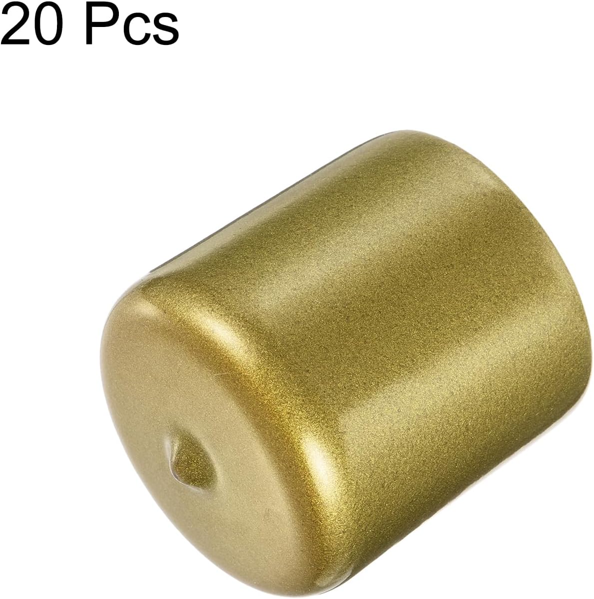 uxcell 20pcs Rubber End Caps 39mm ID Vinyl Round Tube Bolt Cap Cover Thread Protectors Gold