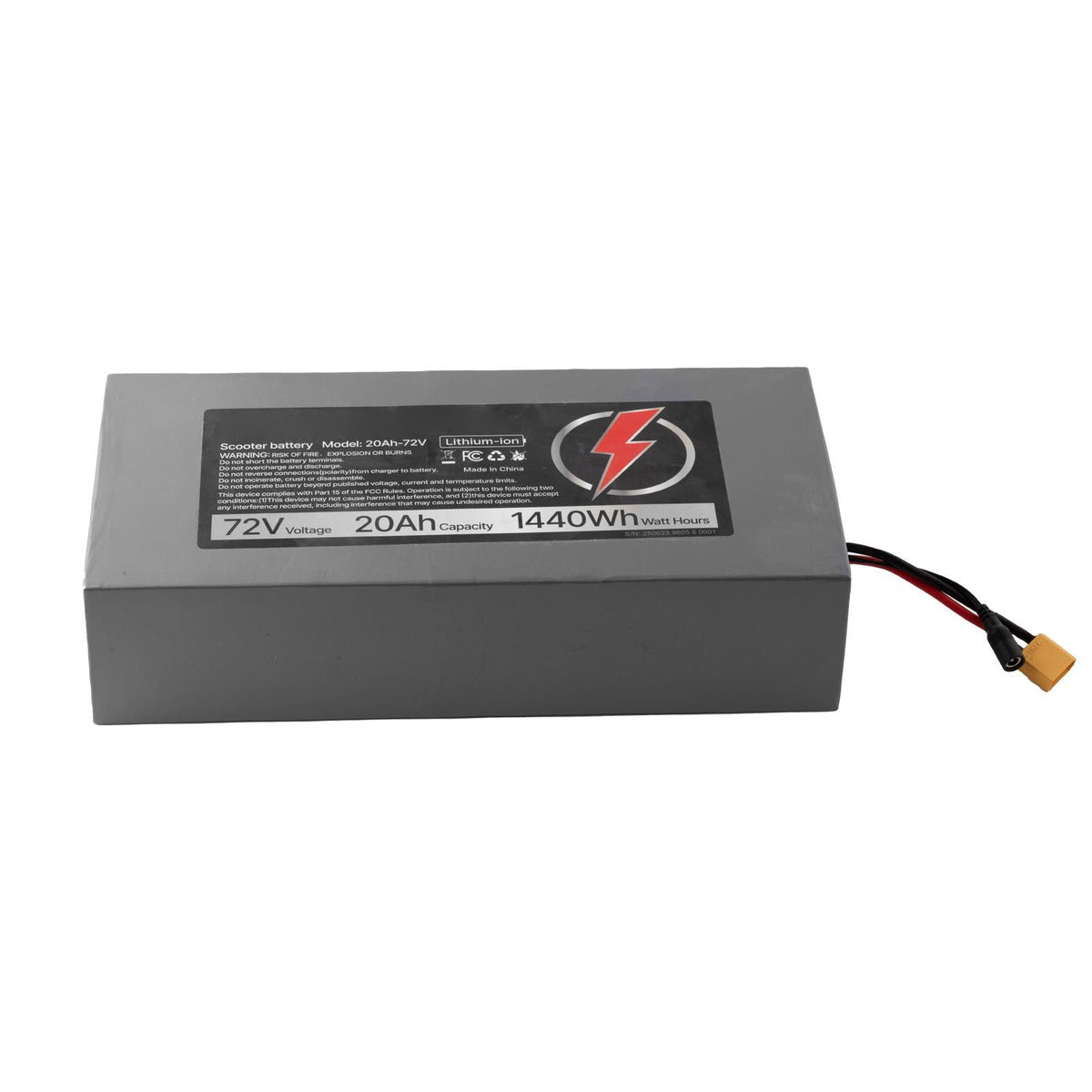 72V Electric Scooter Battery, 20Ah, Ebike Lithium Battery Pack with 50A BMS, Charger, T-Plug Expansion Cable, 500+ Cycles, Compatible with 7200W Motors, for Electric Bikes Bicycles, Scooters