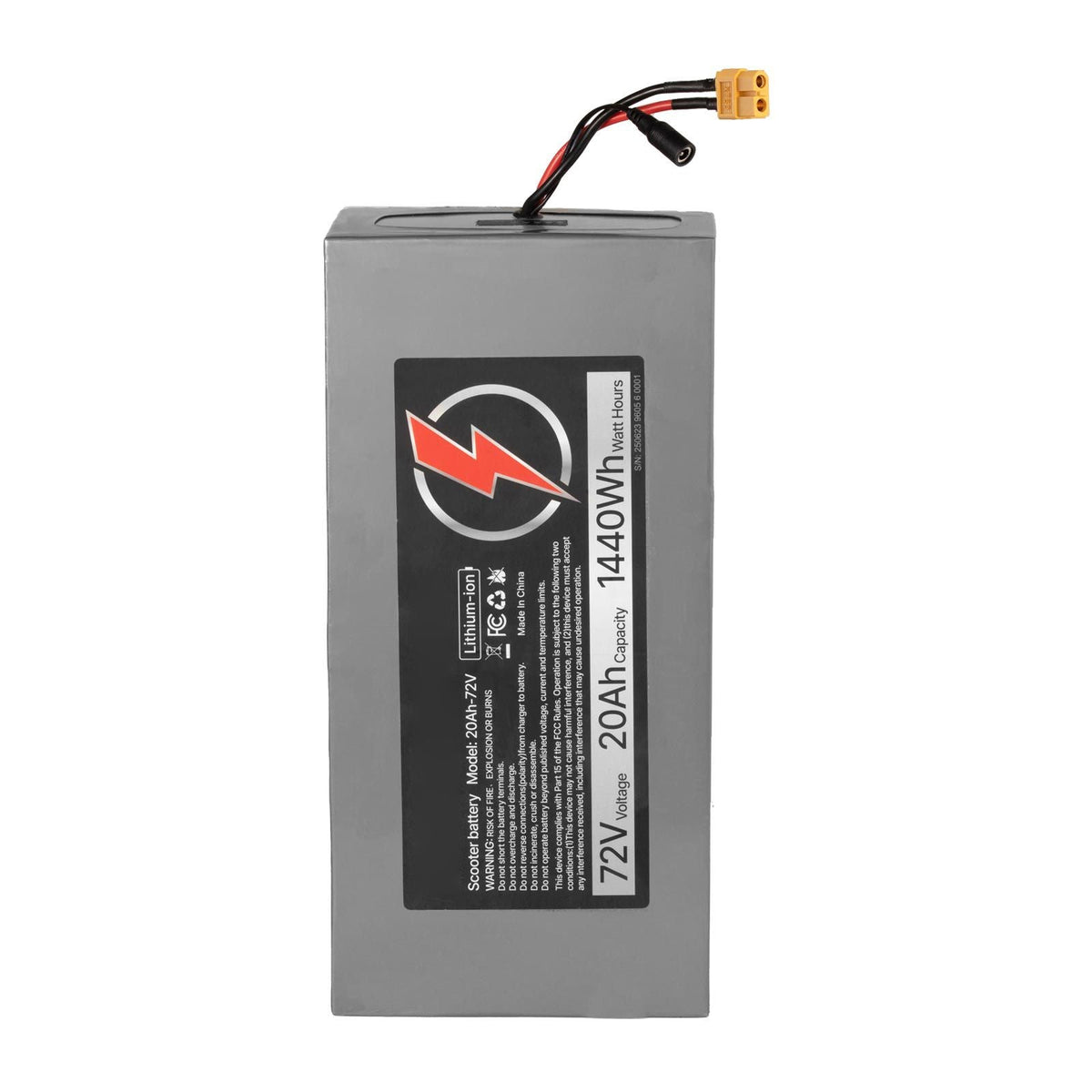 72V Electric Scooter Battery, 20Ah, Ebike Lithium Battery Pack with 50A BMS, Charger, T-Plug Expansion Cable, 500+ Cycles, Compatible with 7200W Motors, for Electric Bikes Bicycles, Scooters