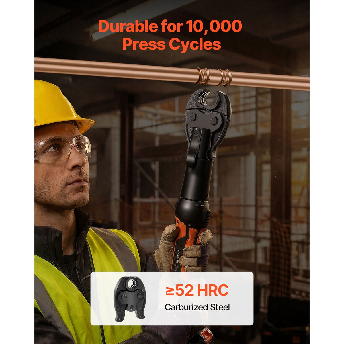 7/8" Press Jaw for Compact Series Press Tools, 52 HRC Hardened Steel Pressing Jaw for High Pressure HVAC/R Applications - Compatible with 24KN Press Tools for RLS Copper Pipes Connections