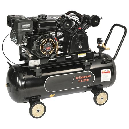 7HP Gas Powered Air Compressor, 21 Gallon Horizontal Air Compressor Tank, 9CFM@115PSI Gas Driven Piston Pump Air Compressed System with 115PSI Max Pressure for Construction Sites Workshop