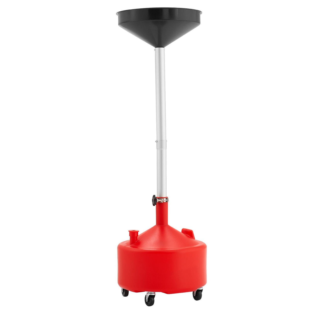 8 Gallon Waste Oil Drain Tank, Industrial Fluid Drain Tank with Adjustable Funnel Height, Portable Oil Drainer with Wheels, Fluid Fuel Transfer Drainage for Auto Repair Shops, Garages, Red