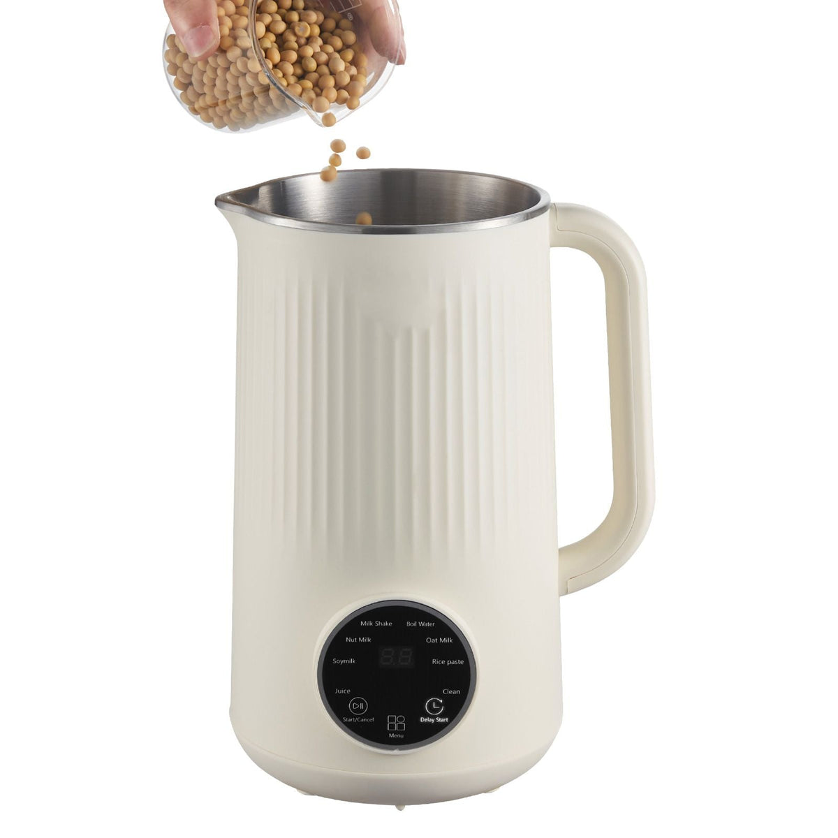 8-in-1 Nut Milk Maker, 41 oz Soy Milk Maker Machine with 10 Blades, for Homemade Oat, Nut, Soy, Juice, Milkshake, Rice Cereal, Plant-Based Beverages with Self-Cleaning, Boil Water, 12-Hour Delay