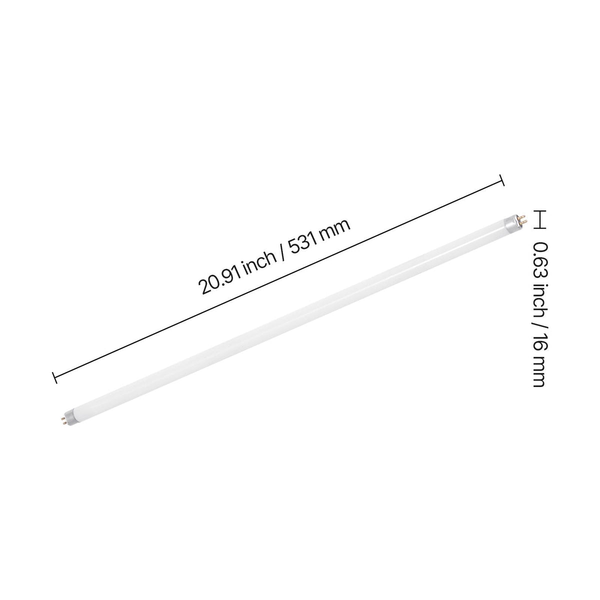 8 Pack T5 Fluorescent Light Bulbs, 21-Inch Linear, Fluorescent Tube Lamp with 3000K Warm White, 13 Watts, G5 Bi-Pin Base, 1100 Lumens, Replacement Bulb, for Under Cabinet Counter Fixture, Closet